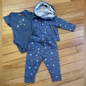 Baby Blue Moon & Star 3-Piece Matching Set